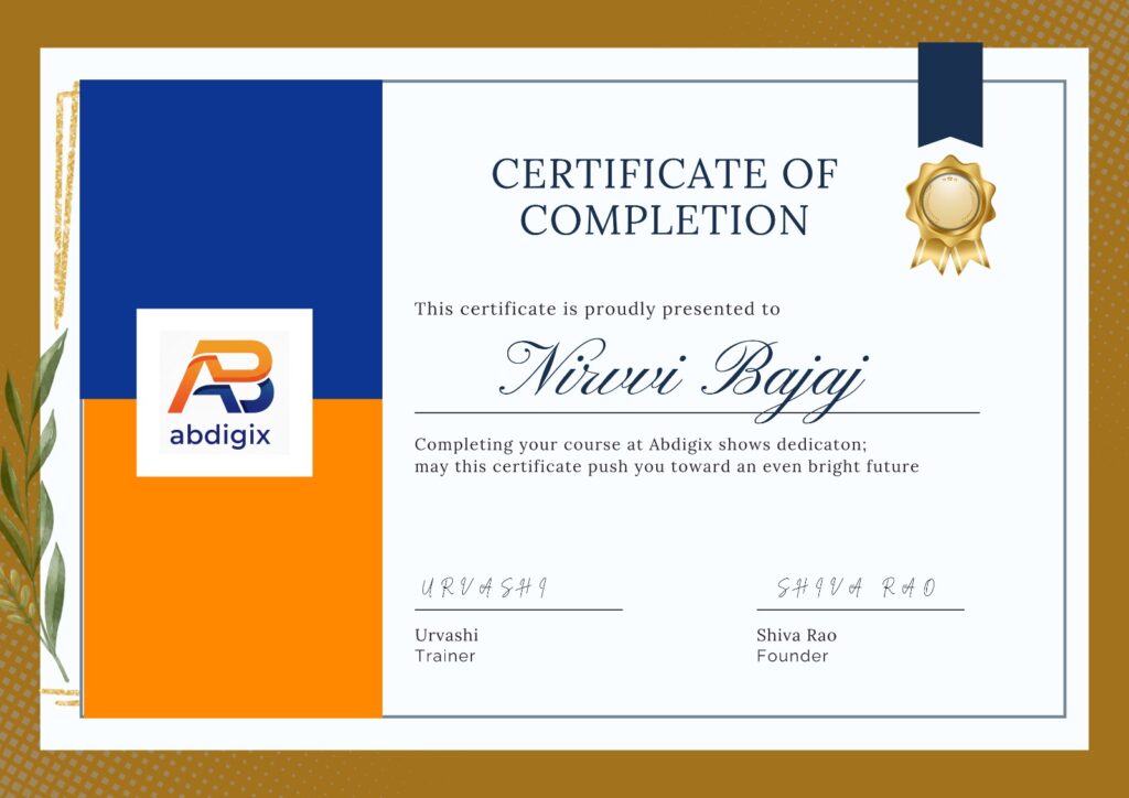 Digital Marketing Course in Hyderabad Certificate - Abdigix