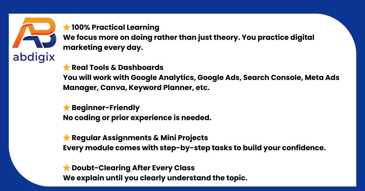 Digital Marketing traing in Hyderabad Course Highlights