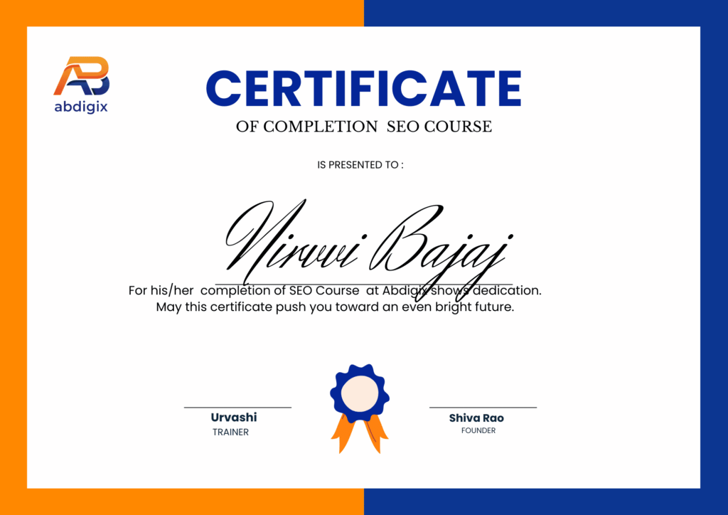 SEO Course Certification-Abdigix